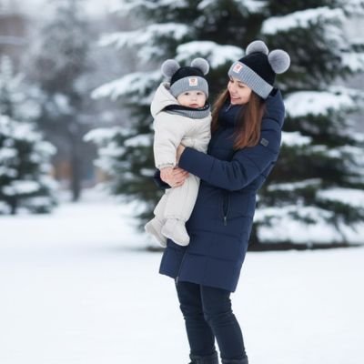 Bonnet bebe noir gris