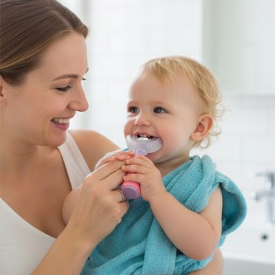 Brosse a dent bebe manche longue