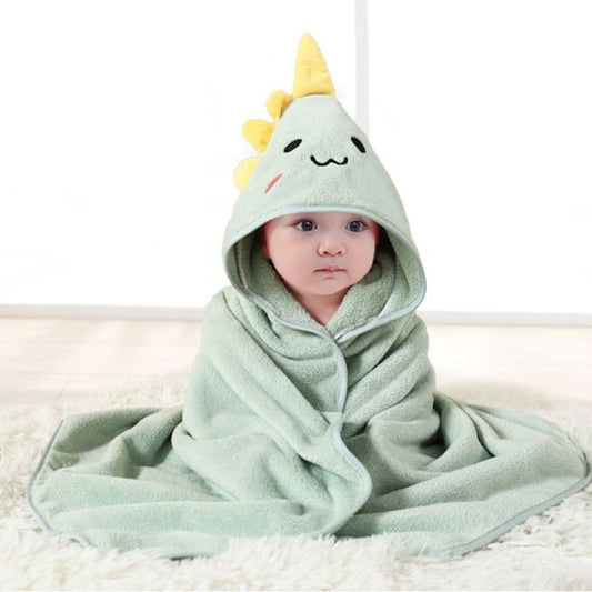 Cape de bain bébé vert dragon