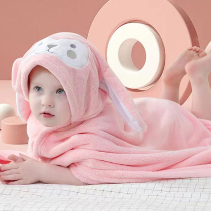 cape de bain bebe rose