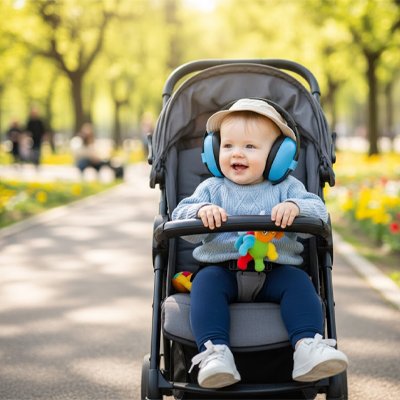 Casque anti bruit bébé bleu
