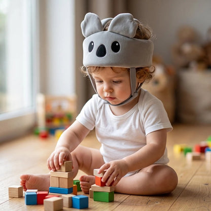 Casque pour bebe koala gris