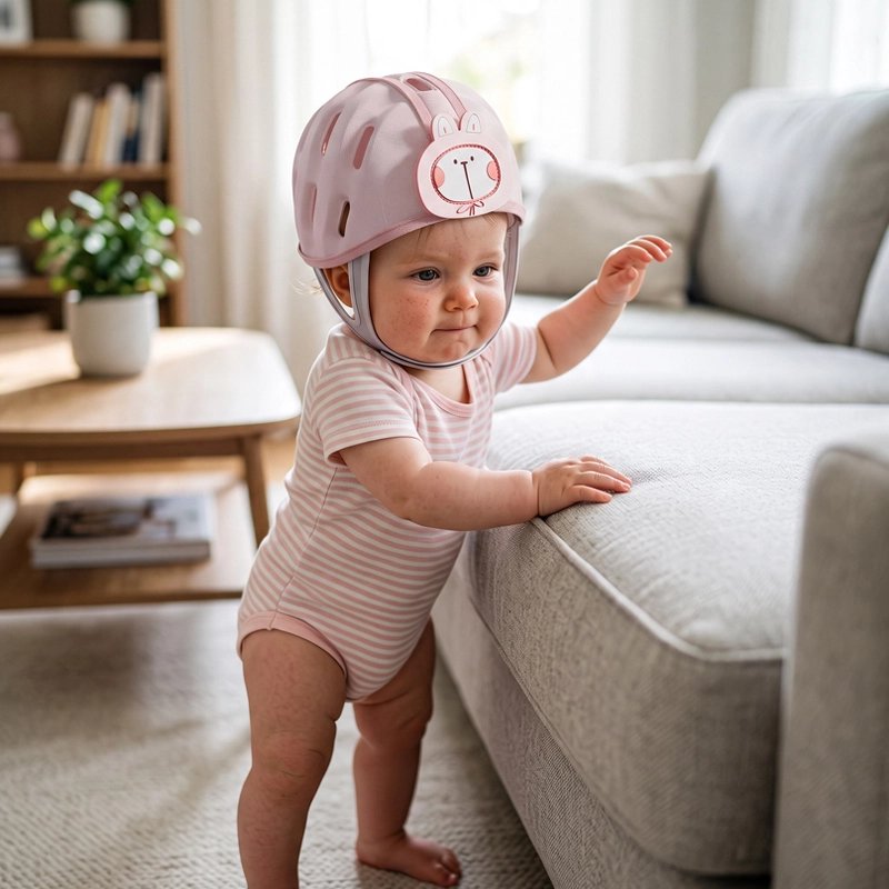 Casque pour bebe rose