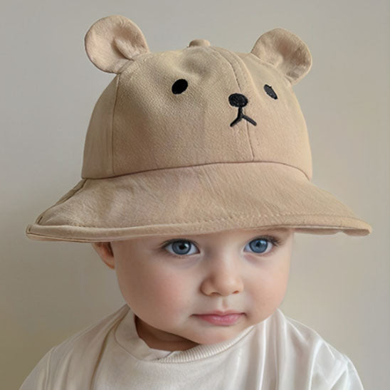 chapeau bebe ours marron été