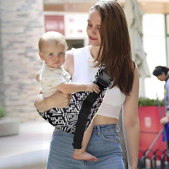 Écharpe de portage bébé noir-motif