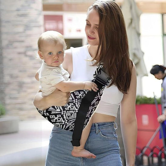 Écharpe de portage bébé noir-motif