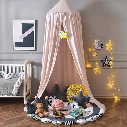 ciel de lit bébé rose design