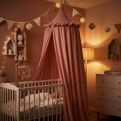 Ciel de lit coton rose