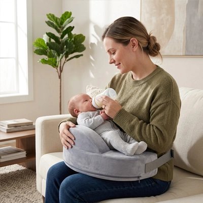Coussin d'allaitement gris