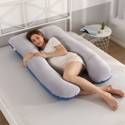 Coussin de grossesse gris bleu