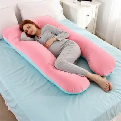 Coussin de grossesse rose vert