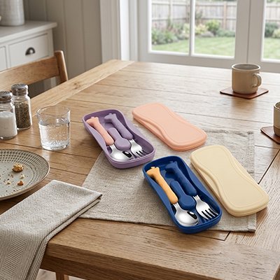 Couvert pour bebe​ violet bleu