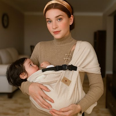 Echarpe de portage beige bebe