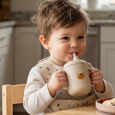 Gobelet bebe beige silicone