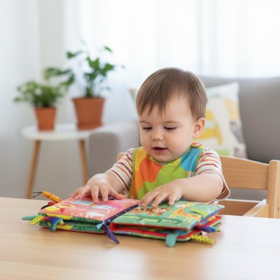 Livre bebe en tissus amusant