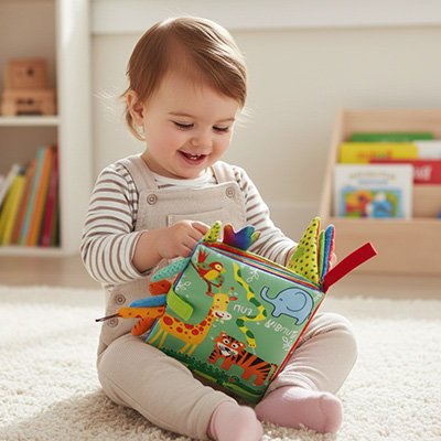 Livre bebe en tissus interactif