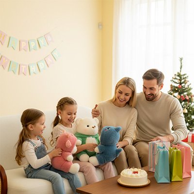 Ours en peluche-en-famille