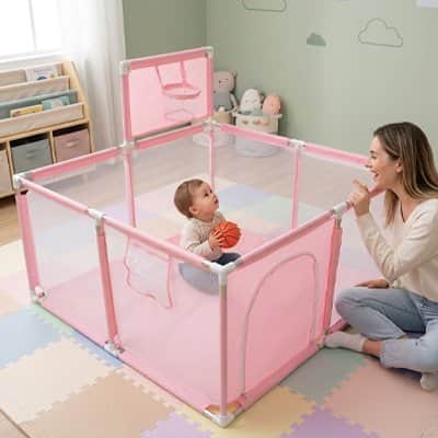 Parc bébé rose