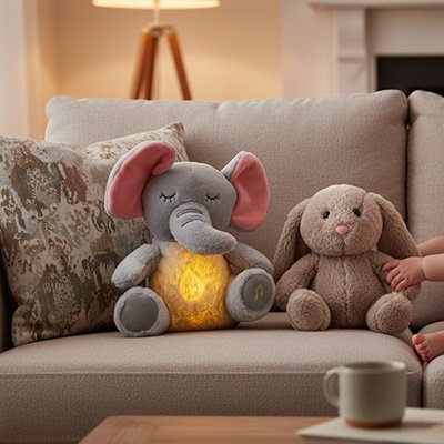 Peluche qui respire elephant lapin
