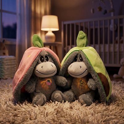 Peluche qui respire fraise avocat