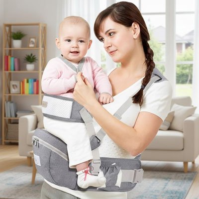 Porte bebe physiologique gris