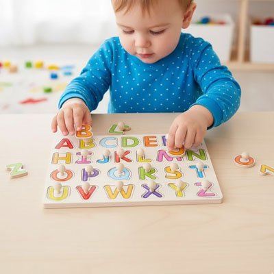 Puzzle bois lettre alphabet