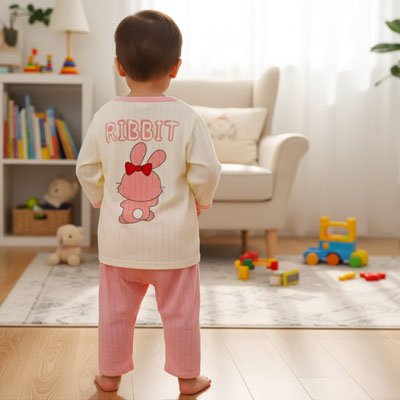 Pyjama bebe rose crème