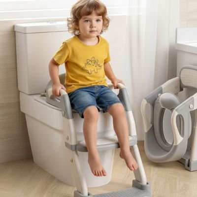 Réducteur de toilette gris confortable