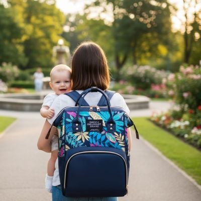 Sac a langer bleu voyage
