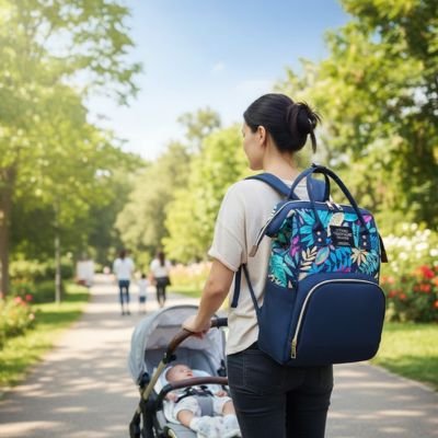 Sac a langer bleu maman