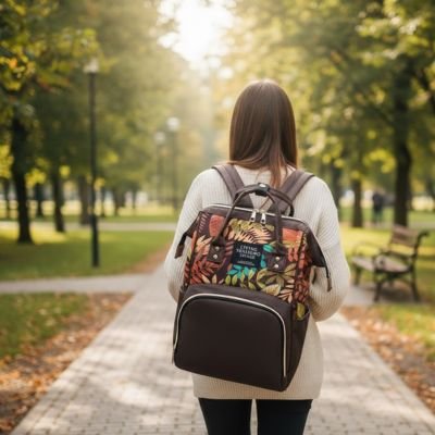 Sac a langer marron automne