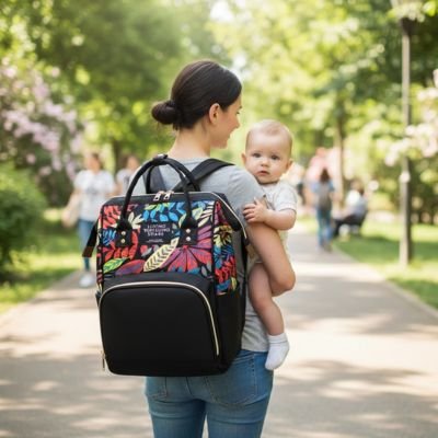 Sac a langer noir promenade