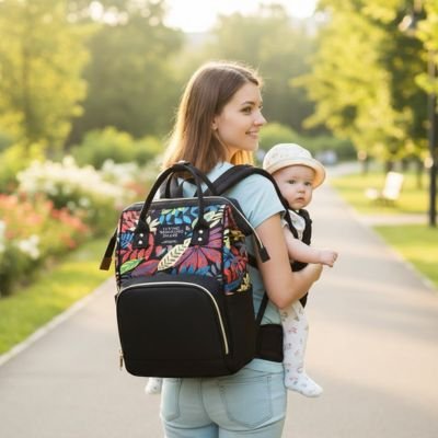 Sac a langer noir tendance
