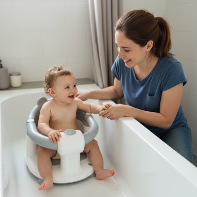 Siege de bain bebe gris