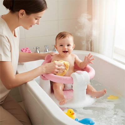 Siege de bain bebe rose