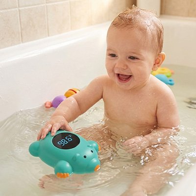 Thermomètre bain bébé vert