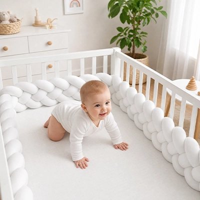 Tour de lit tressé bébé