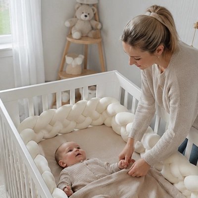 Tour de lit tresse berceau bebe