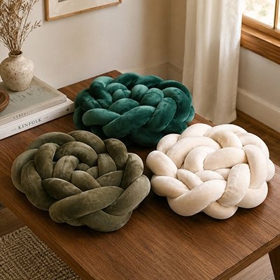 Tresse de lit marron beige vert