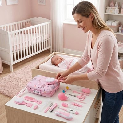 Trousse de toilette bebe rose