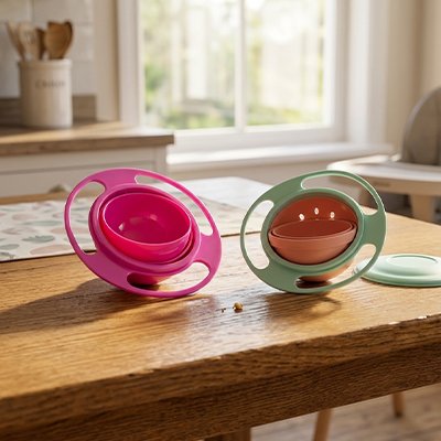 vaisselle bebe rose vert