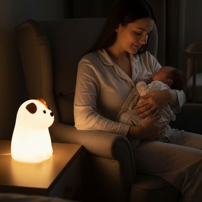 Veilleuse bébé chien nuit douce