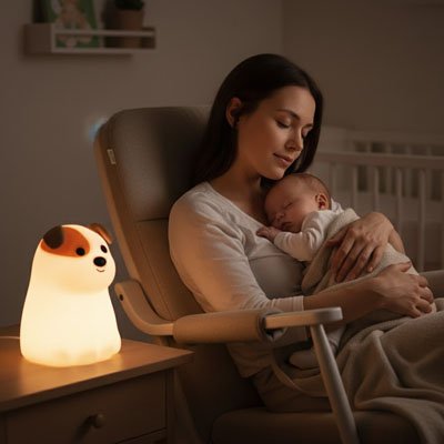 Veilleuse bébé chien rechargeable