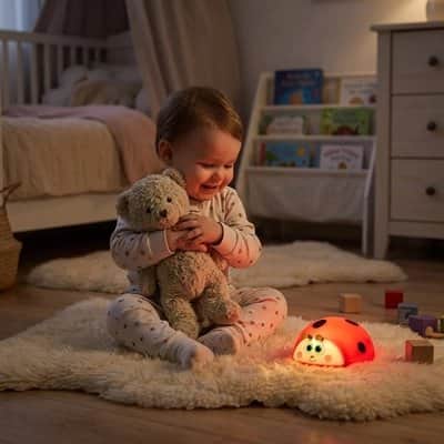 Veilleuse bébé coccinelle rouge noir