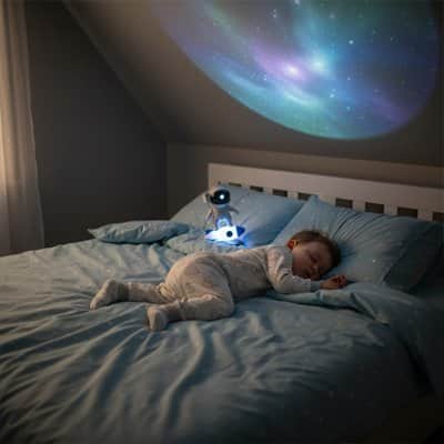 Veilleuse Projecteur Bébé Astronaute – Galaxie & Constellations – LED – Certification CE - Mum'sbaby